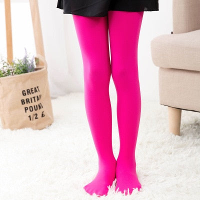 Summer Spring Candy Color Kids Pantyhose Ballet Dance Tights for Girls Stocking Children Velvet Solid White Pantyhose