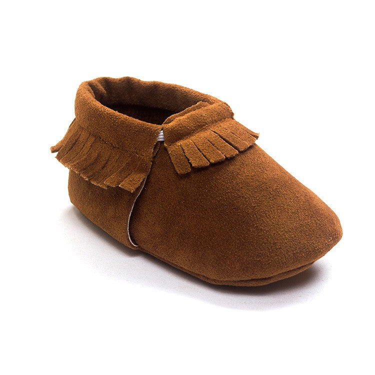 Mocassins bébé nouveau-né en cuir suédé chaussures à semelle souple berceau antidérapant premier marcheur