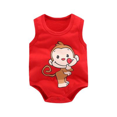 Neugeborenes Baby, Jungen, Mädchen, Cartoon, Baumwolle, Bodysuit, Säuglingsbaby, Tasche, Furz, ärmellose Weste, Overall, Sommer, dünnes Pinguin-Pyjama-Outfit