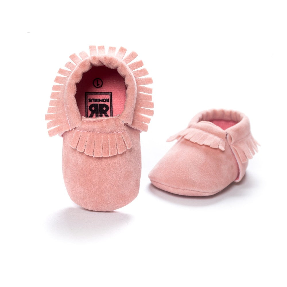 Mocassins bébé nouveau-né en cuir suédé chaussures à semelle souple berceau antidérapant premier marcheur