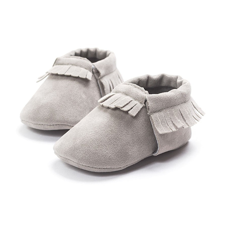 Mocassins bébé nouveau-né en cuir suédé chaussures à semelle souple berceau antidérapant premier marcheur