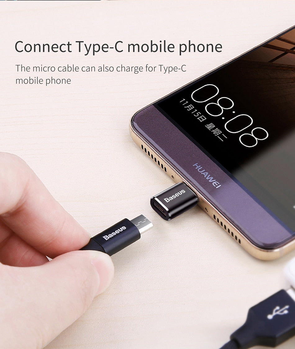 Baseus USB To Type C OTG Adapter USB USB-C Male To Micro USB Type-c Female Converter, OTG Connector