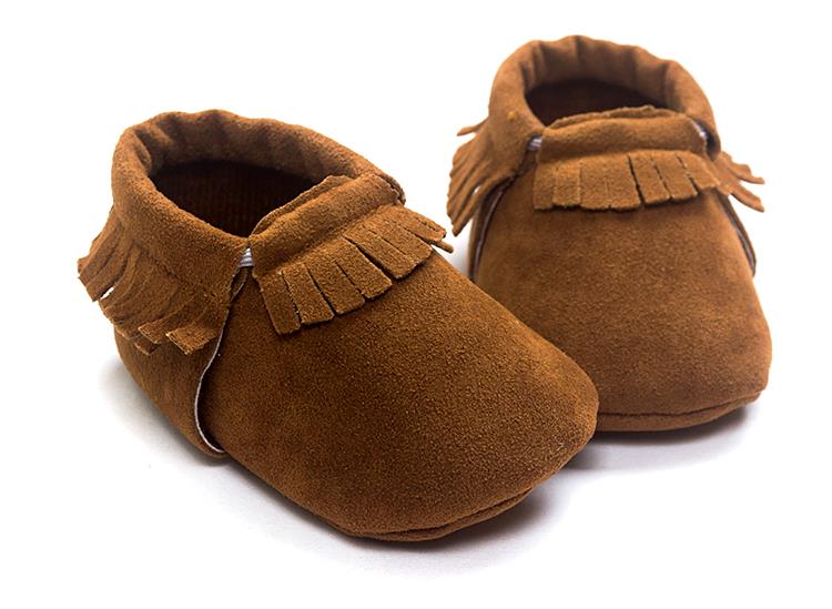 Mocassins bébé nouveau-né en cuir suédé chaussures à semelle souple berceau antidérapant premier marcheur