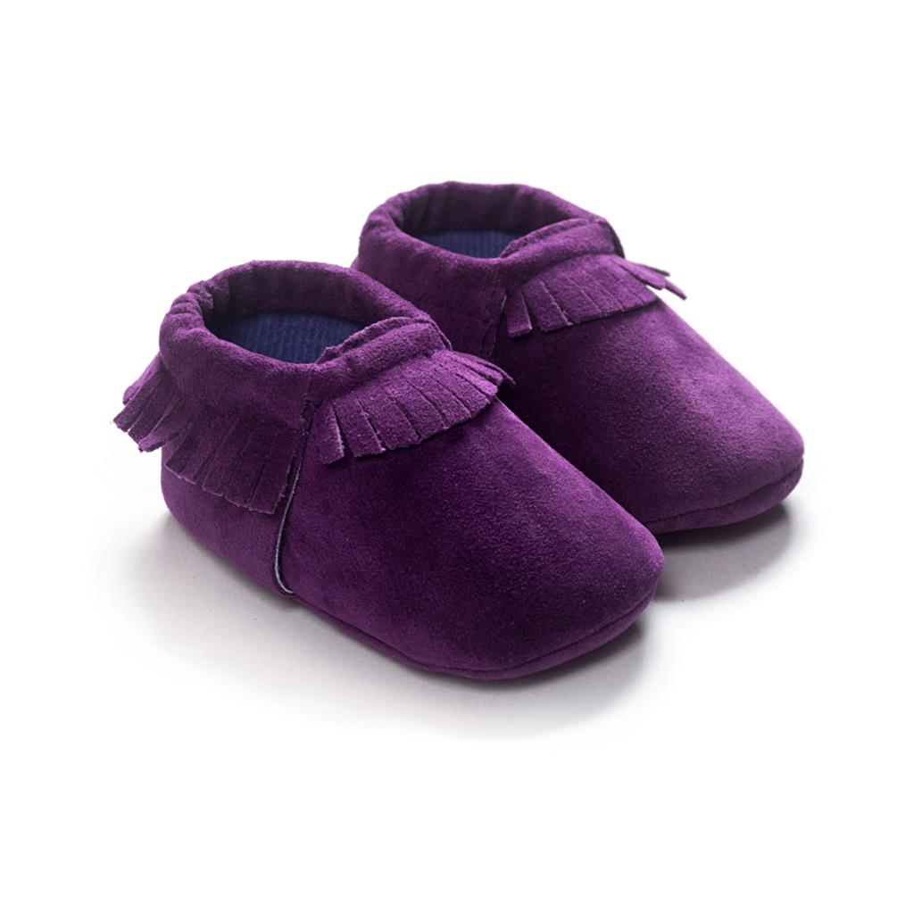 Mocassins bébé nouveau-né en cuir suédé chaussures à semelle souple berceau antidérapant premier marcheur