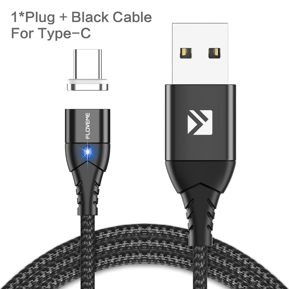 Câble magnétique Micro USB Type C pour iPhone 14 13 câble d'éclairage 3A fil de charge rapide type-c aimant chargeur câble de téléphone