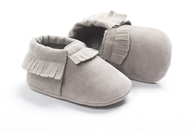 Mocassins bébé nouveau-né en cuir suédé chaussures à semelle souple berceau antidérapant premier marcheur