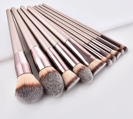 Champagne makeup brushes set for cosmetic, foundation powder blush, eyeshadow blending, make up brush, beauty tool