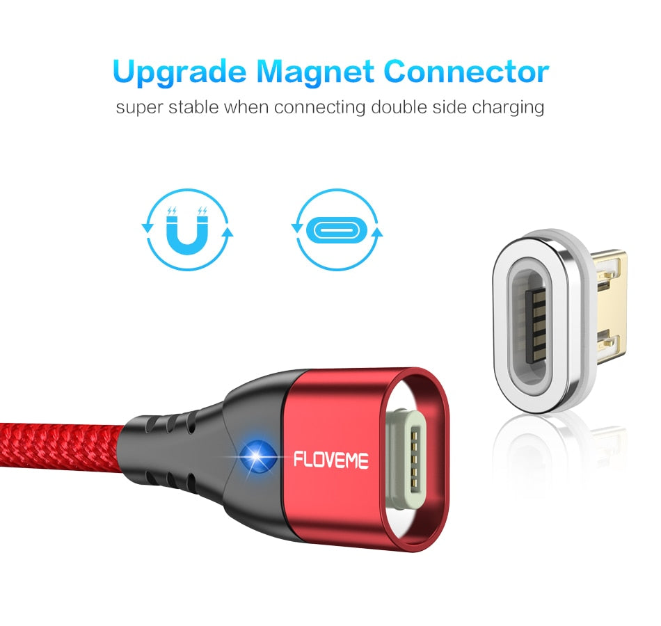 Magnetic Cable Micro USB Type C For iPhone 14 13 Lighting Cable 3A Fast Charging Wire Type-C Magnet Charger Phone Cable