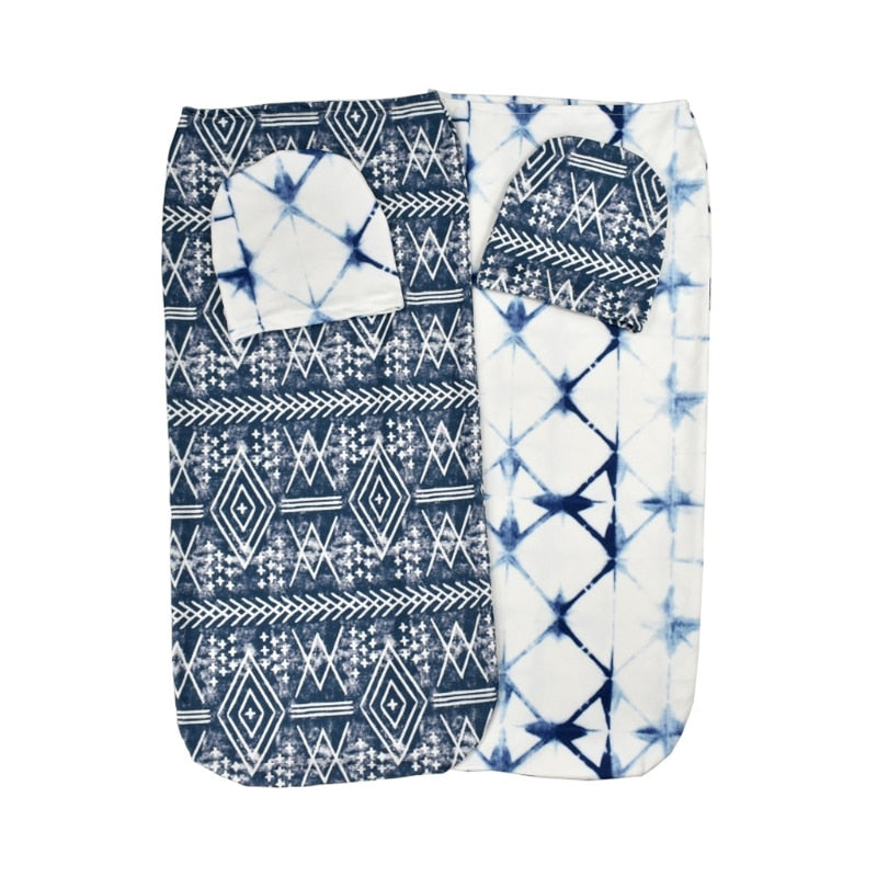 Baby Swaddle Blanket + Cap Newborn Cocoon Wrap Baumwollsack Bettwäsche Wickeltasche