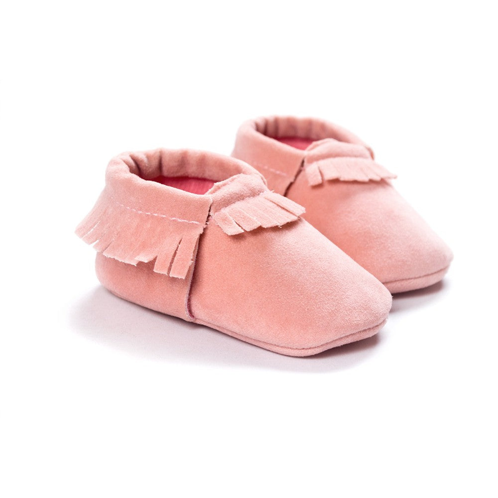 Mocassins bébé nouveau-né en cuir suédé chaussures à semelle souple berceau antidérapant premier marcheur