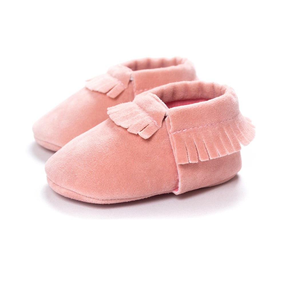 Mocassins bébé nouveau-né en cuir suédé chaussures à semelle souple berceau antidérapant premier marcheur