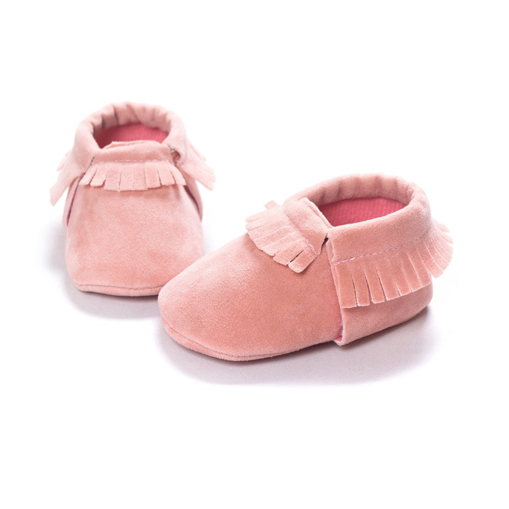 Mocassins bébé nouveau-né en cuir suédé chaussures à semelle souple berceau antidérapant premier marcheur