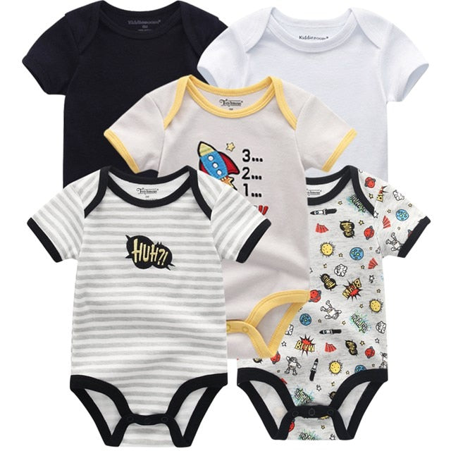 5PCS/Lot Baby Boys Clothes Unicorn Girls Clothing Bodysuits Baby Girls Clothes Newborn 100% Cotton Roupas de bebe