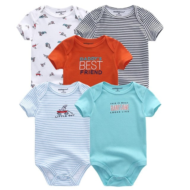 5PCS/Lot Baby Boys Clothes Unicorn Girls Clothing Bodysuits Baby Girls Clothes Newborn 100% Cotton Roupas de bebe