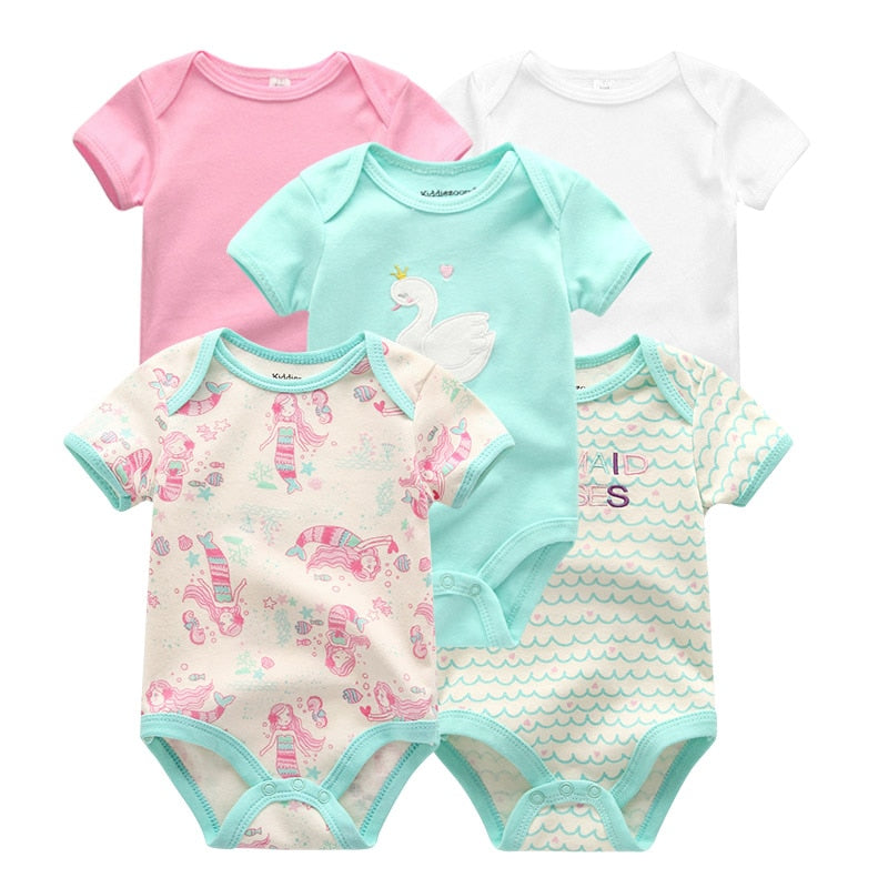 5PCS/Lot Baby Boys Clothes Unicorn Girls Clothing Bodysuits Baby Girls Clothes Newborn 100% Cotton Roupas de bebe