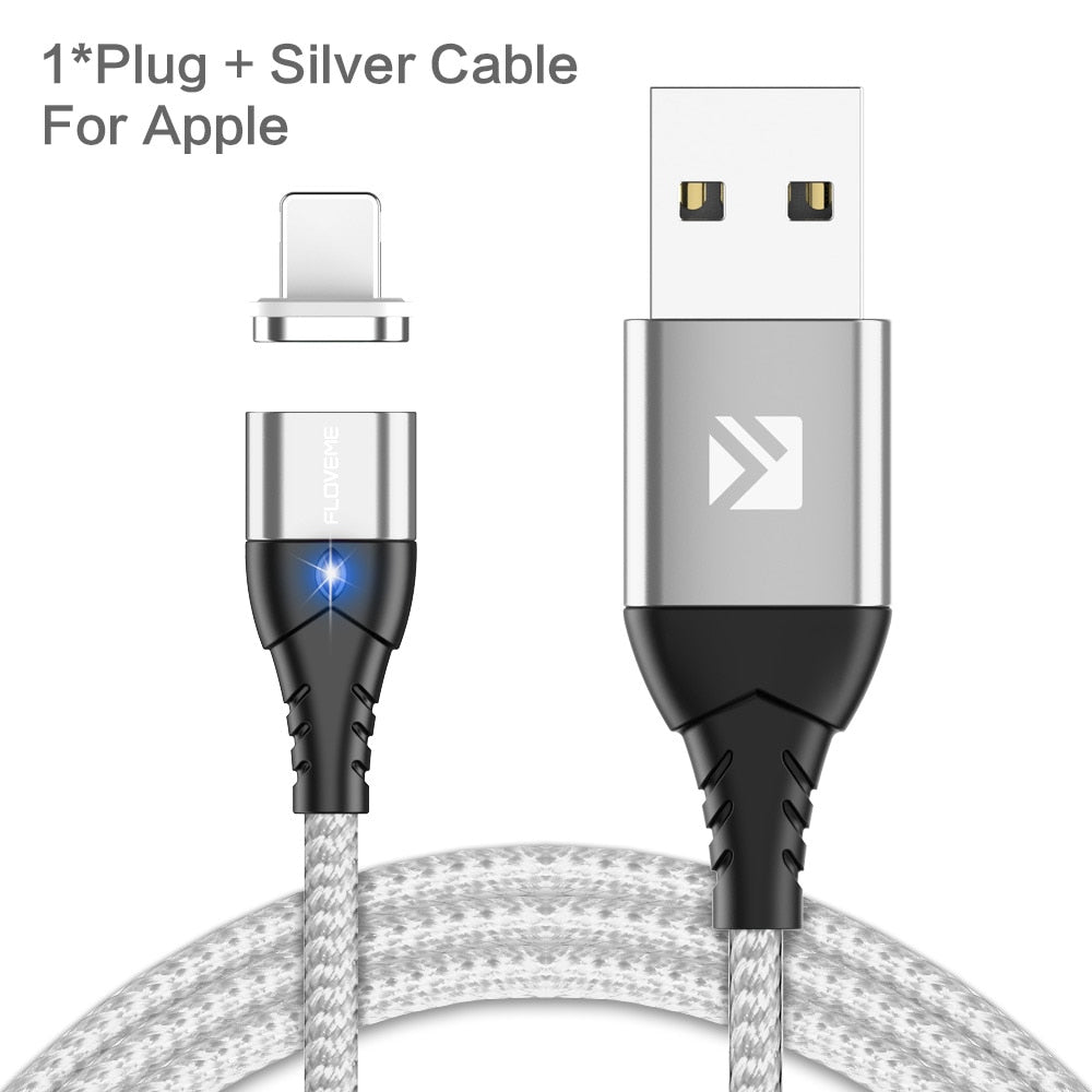 Câble magnétique Micro USB Type C pour iPhone 14 13 câble d'éclairage 3A fil de charge rapide type-c aimant chargeur câble de téléphone