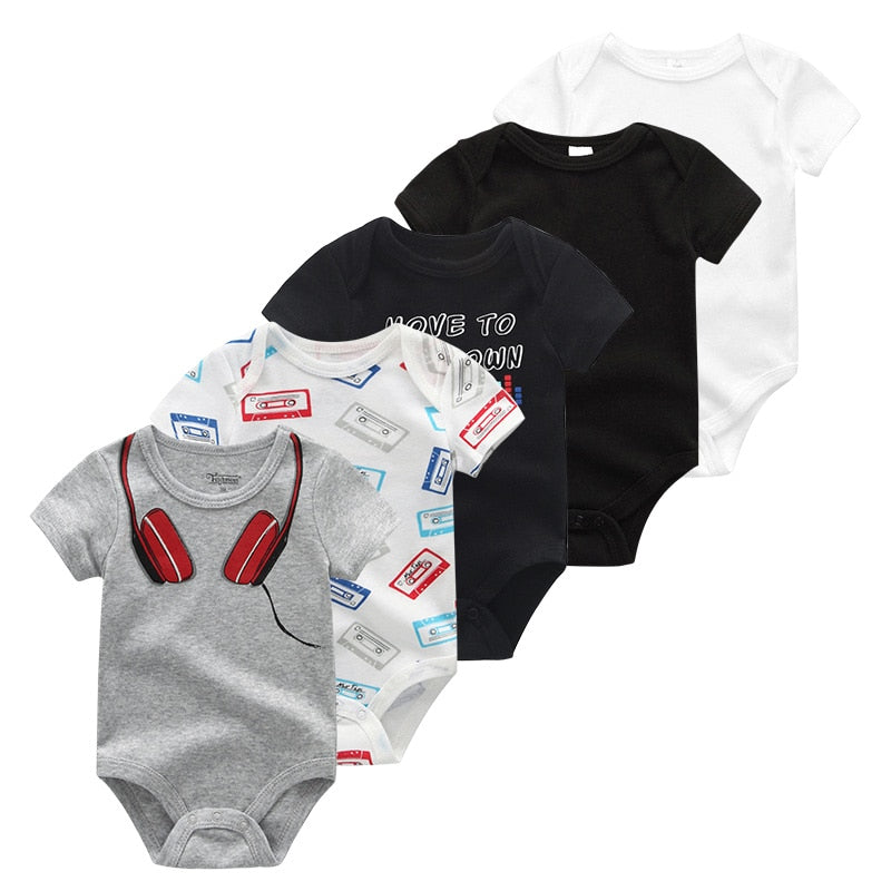 5PCS/Lot Baby Boys Clothes Unicorn Girls Clothing Bodysuits Baby Girls Clothes Newborn 100% Cotton Roupas de bebe