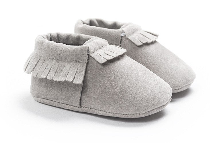 Mocassins bébé nouveau-né en cuir suédé chaussures à semelle souple berceau antidérapant premier marcheur