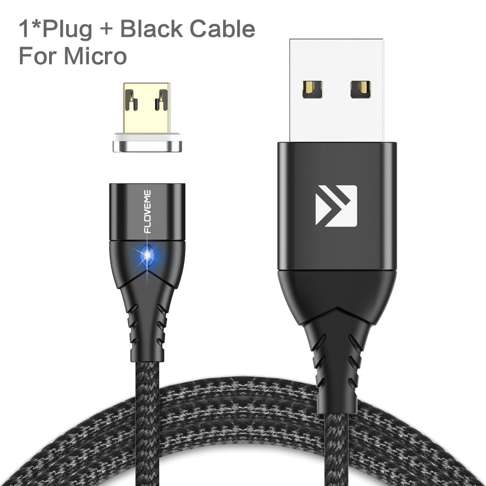 Magnetic Cable Micro USB Type C For iPhone 14 13 Lighting Cable 3A Fast Charging Wire Type-C Magnet Charger Phone Cable