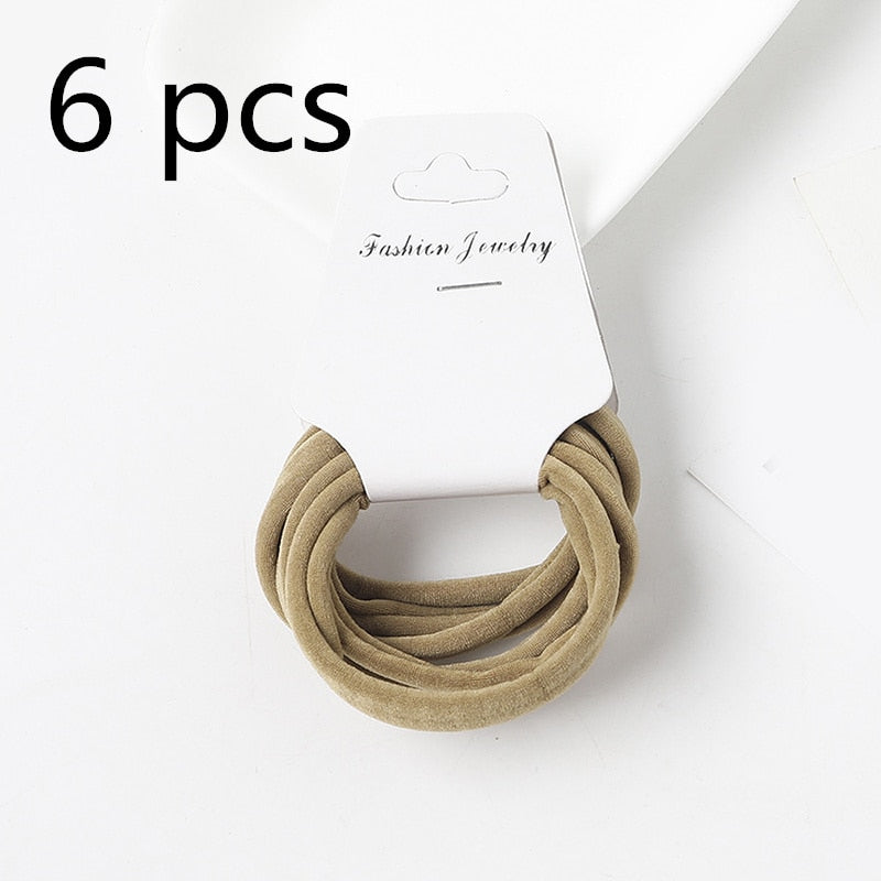 Women Girls 4CM Colorful Polyester Elastic Hair Bands Ponytail Holder Rubber Bands Scrunchie Headband Hair Accessories