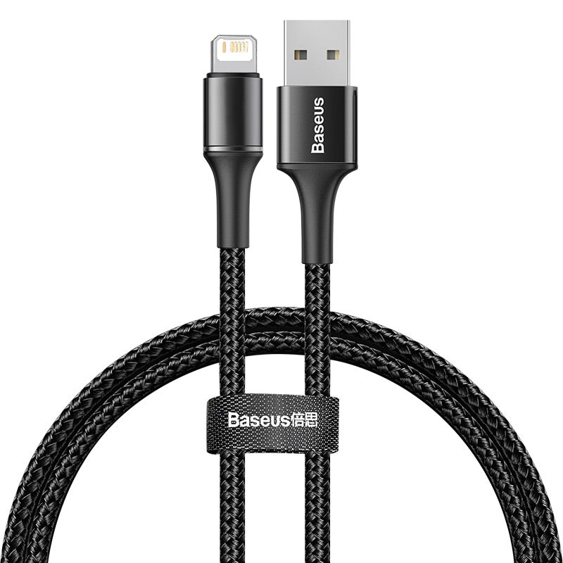 Baseus USB-Kabel für iPhone 12 11 13 Pro XS Max Xr X 8 7 6 LED-Beleuchtung Schnellladegerät Datum Telefonkabel für iPad-Drahtkabel