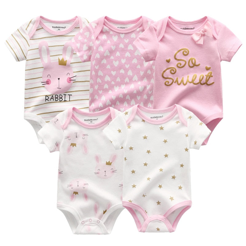 5PCS/Lot Baby Boys Clothes Unicorn Girls Clothing Bodysuits Baby Girls Clothes Newborn 100% Cotton Roupas de bebe