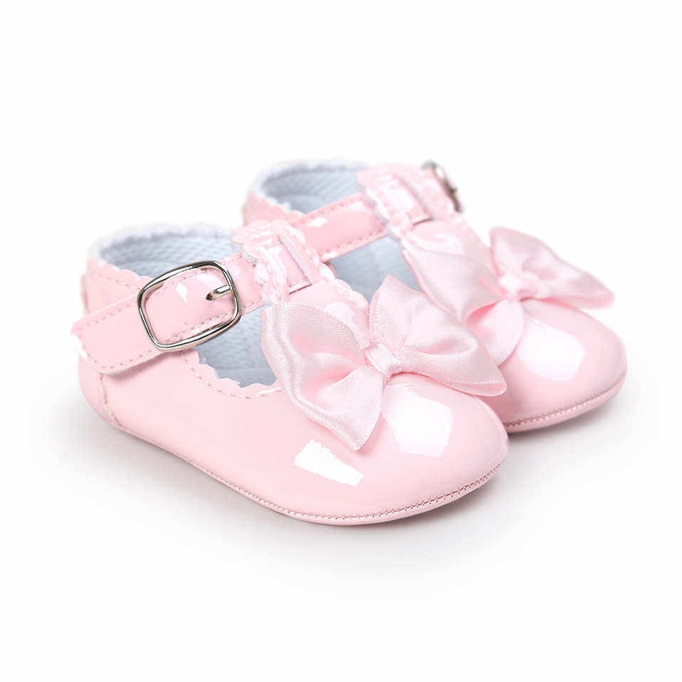 Nouveau-né bébé filles chaussures boucle en cuir premiers marcheurs grand arc été princesse chaussures fête mariage bébé fille chaussures