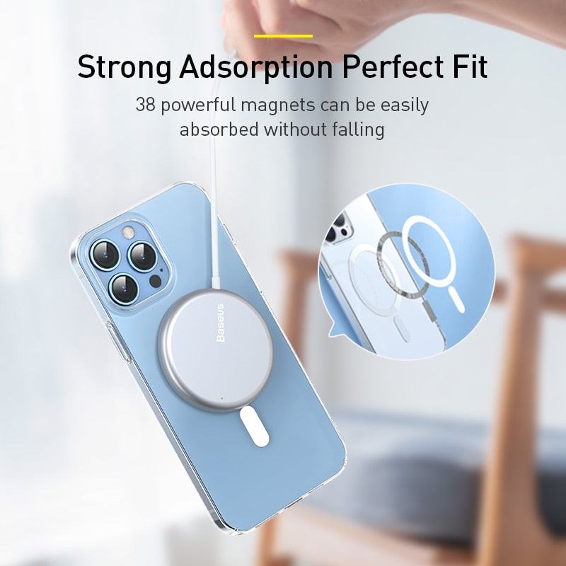 Transparent Magnetic Phone Case for iPhone 14 13 12 11 Pro Max Wireless Charging Cover For iPhone13 12Pro Max Magnet Case