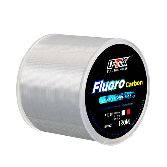 Ligne de pêche de revêtement de fluorocarbone de 120M, ligne principale de fibre de carbone ligne de naufrage de fil de leurre de pêche Japon