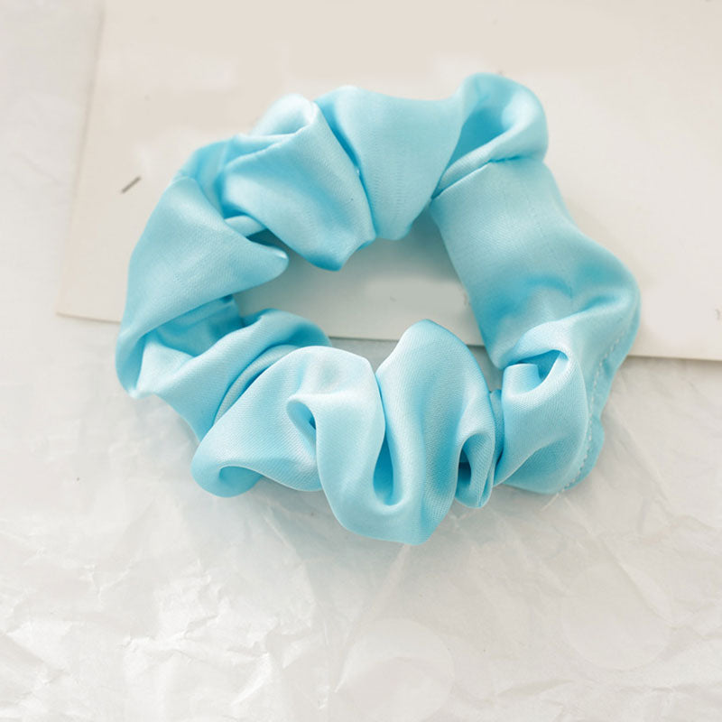 Frauen Silk Scrunchie elastisches handgemachtes mehrfarbiges Haarband Pferdeschwanz Halter Stirnband Haarschmuck Satin Seide einfarbig