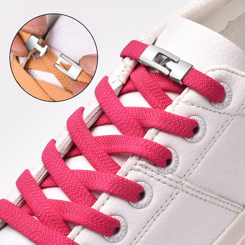 Elastic Cross buckle ShoeLaces, 1 Second Quick No Tie Shoe laces Kids Adult Unisex Sneakers Shoelace Lazy Laces Strings