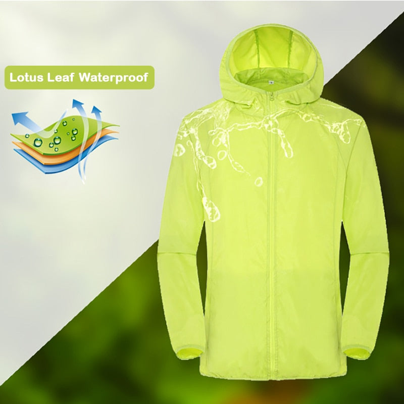 Camping pluie veste hommes femmes imperméable Protection solaire vêtements pêche chasse vêtements séchage rapide peau coupe-vent avec poche