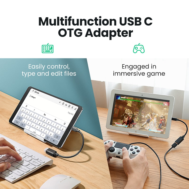 Ugreen USB C vers USB Adaptateur OTG Câble USB Type C Mâle vers USB 3.0 2.0 Femelle Câble Adaptateur pour MacBook Pro Samsung Type-C Adaptateur