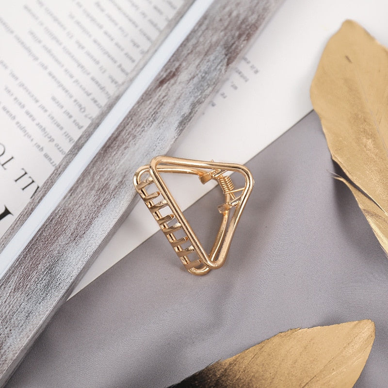 Neue Frauen Elegant Gold Silber Hohl Geometrische Metall Haar Klaue Vintage Haarspangen Stirnband Haarnadel Mode Haarschmuck