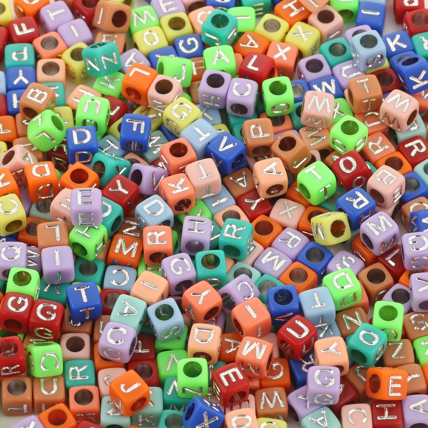 Mixed Color Letter Acrylic Beads Round Flat Alphabet Loose Spacer Beads For Jewelry Making Handmade DIY Bracelet Accessories