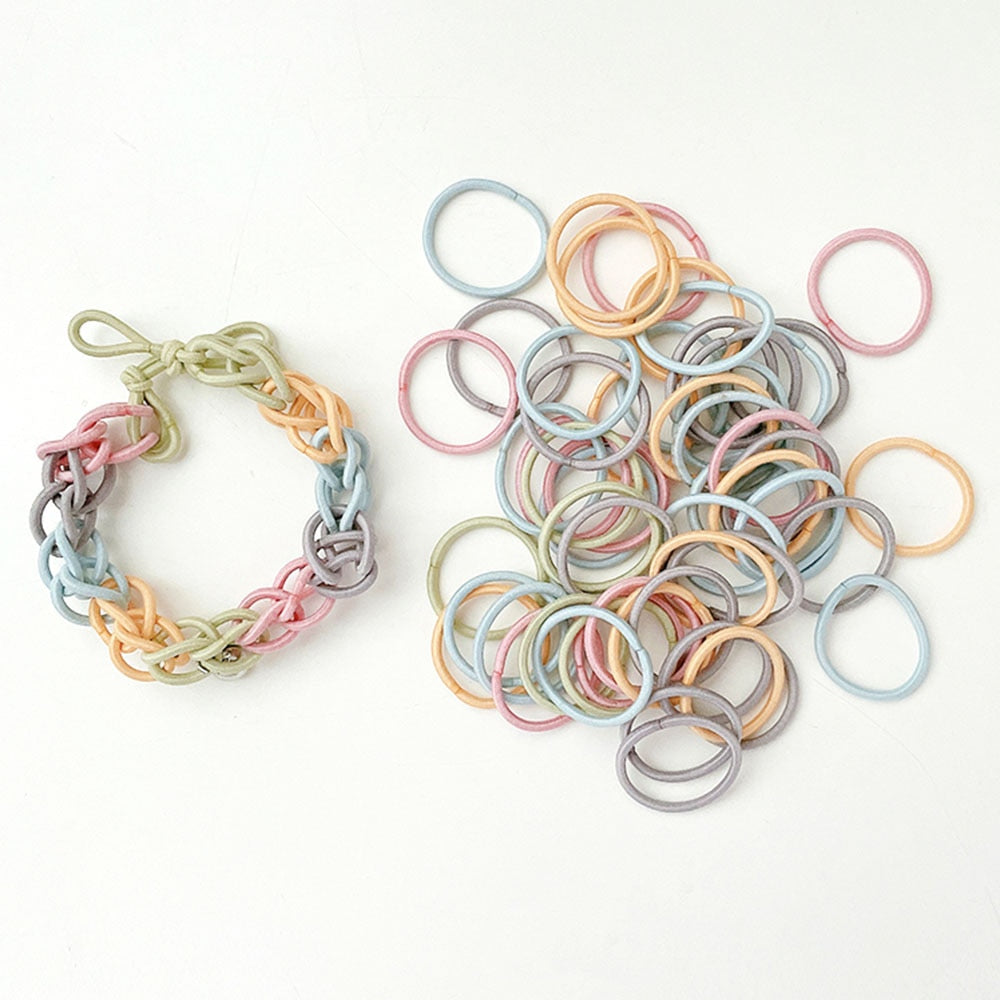 Women Girls 4CM Colorful Polyester Elastic Hair Bands Ponytail Holder Rubber Bands Scrunchie Headband Hair Accessories