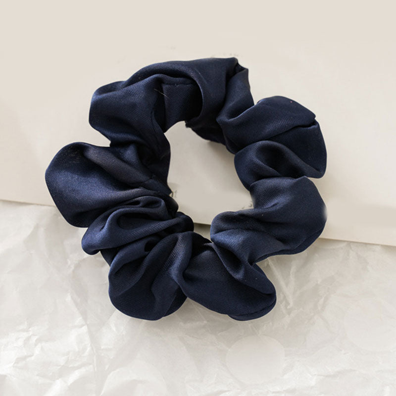 Frauen Silk Scrunchie elastisches handgemachtes mehrfarbiges Haarband Pferdeschwanz Halter Stirnband Haarschmuck Satin Seide einfarbig