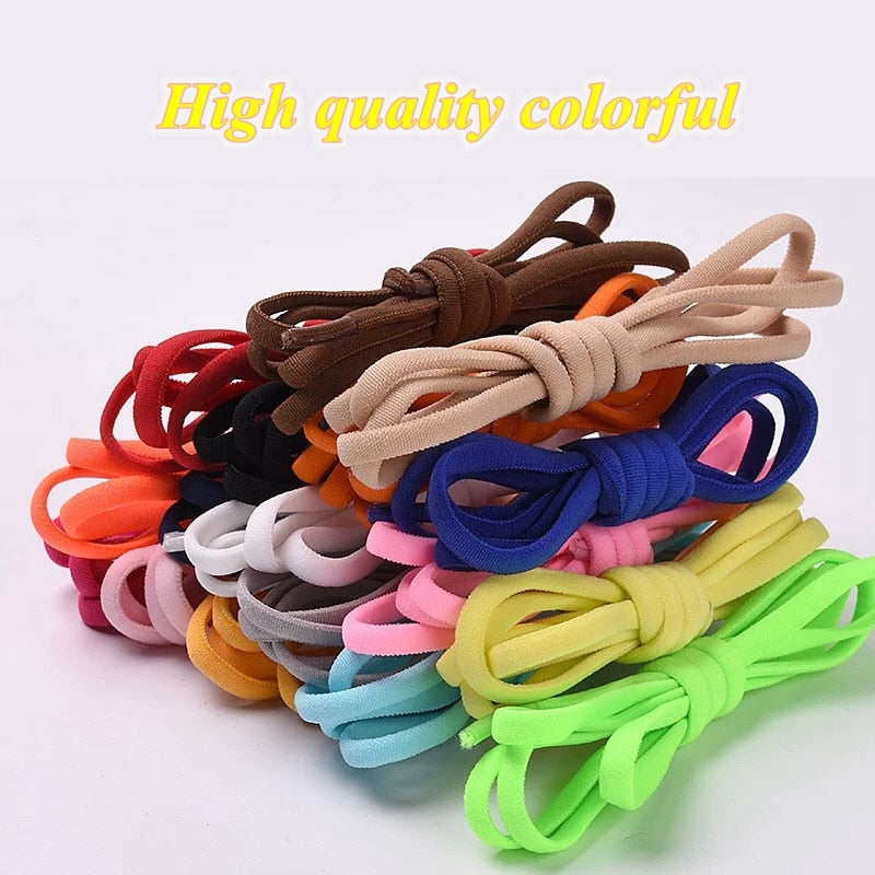 Shoelaces Elastic Shoe laces Sneakers shoelace Metal Lock Lazy Laces for Kids and Adult One size fits all shoe