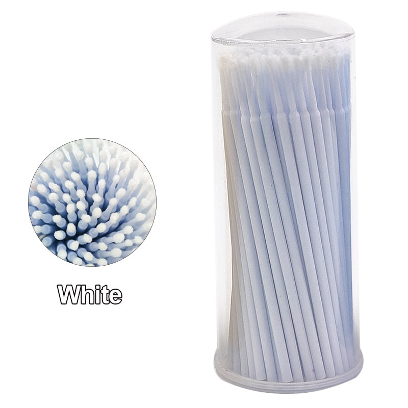 100PCS/Bottle Eyelash Extension Cleaning Swabs Lash Lift Glue Remover Applicators Microblade Makeup Micro Brushes Tool