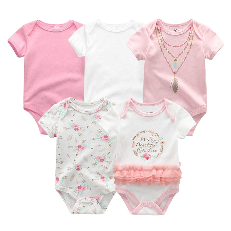 5PCS/Lot Baby Boys Clothes Unicorn Girls Clothing Bodysuits Baby Girls Clothes Newborn 100% Cotton Roupas de bebe