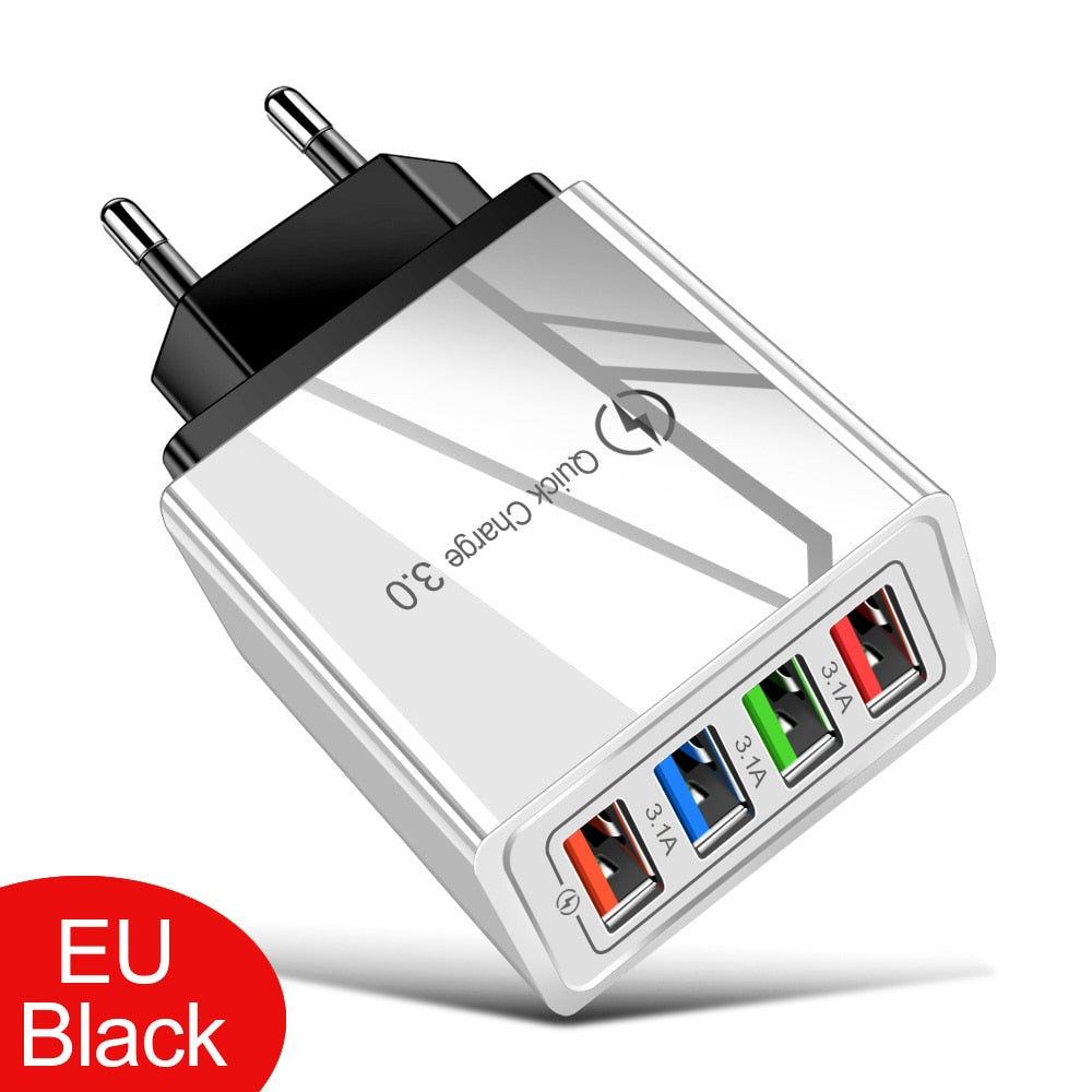 EU/US Plug USB Charger Quick Charge 3.0 For Phone Adapter for iPhone 12 Pro Max Tablet Portable Wall Mobile Charger Fast Charger