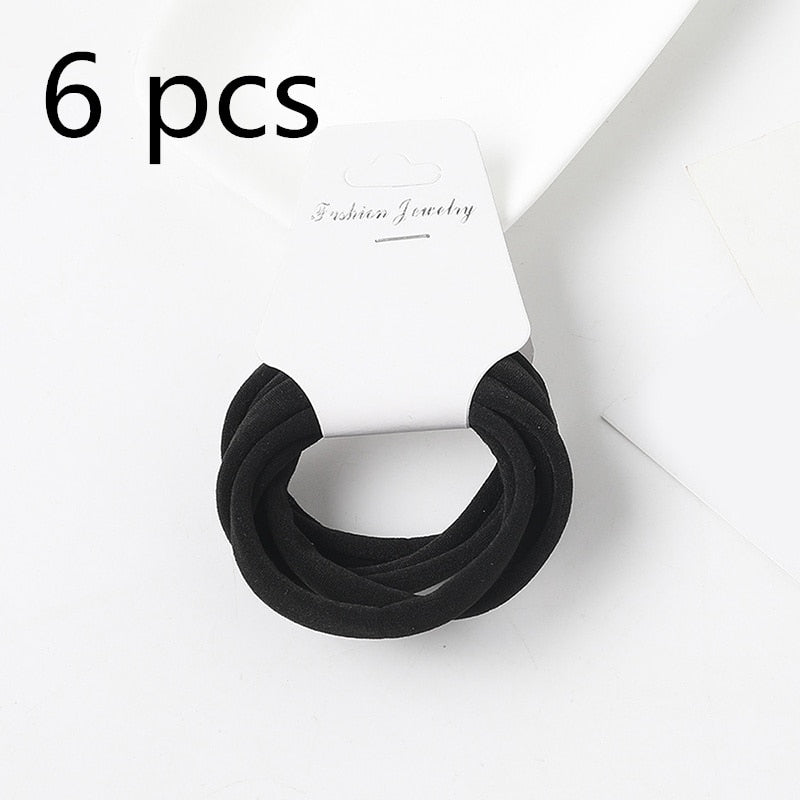 Women Girls 4CM Colorful Polyester Elastic Hair Bands Ponytail Holder Rubber Bands Scrunchie Headband Hair Accessories