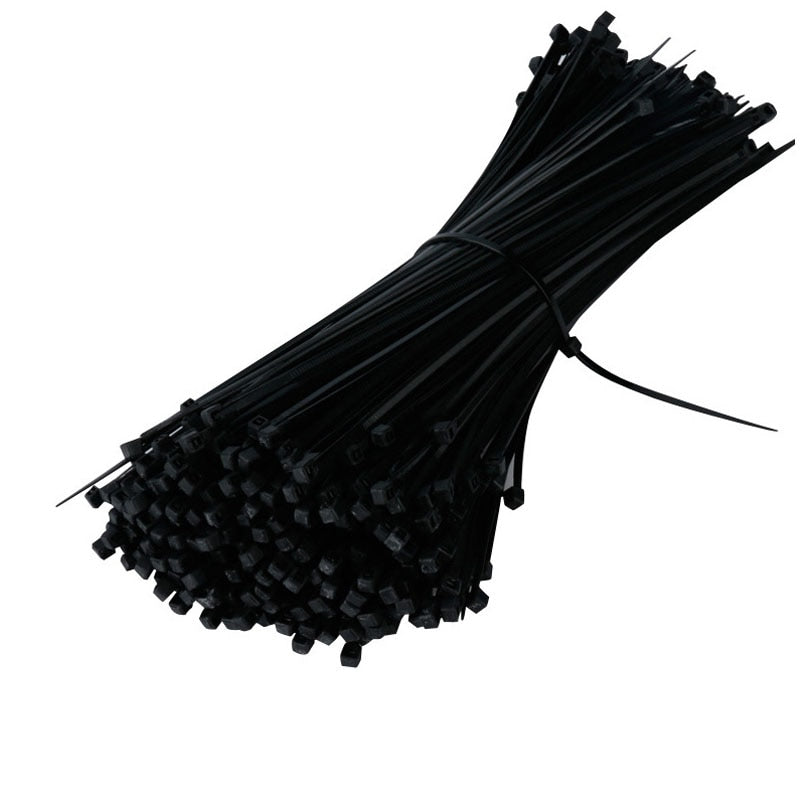 Self-locking plastic nylon cable tie 100 pieces black, cable tie fastening ring, industrial cable tie cable tie set