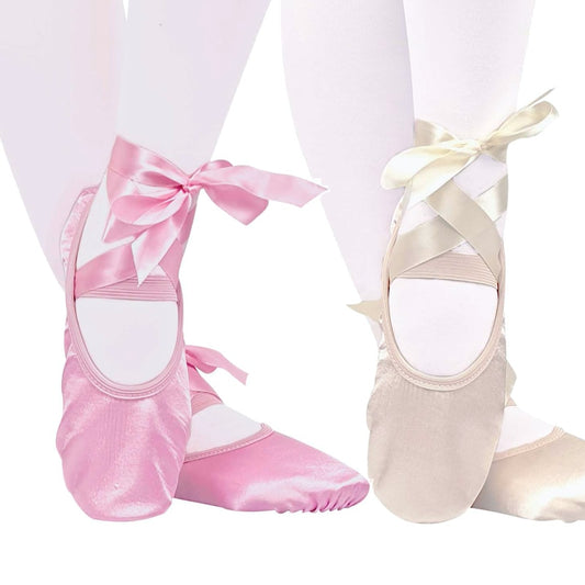 Ballett Tanz Seide Tanz Schuhe Pointe Mit Band Für Kinder Kinder Mädchen Frauen Weiche Wohnungen Schuhe Bequeme Fitness Hausschuhe