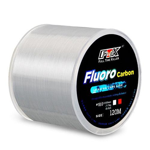 120M Fluorocarbon Coating Fishing Line, Carbon Fiber Leader Line Fishing Lure Wire Sinking Line Japan