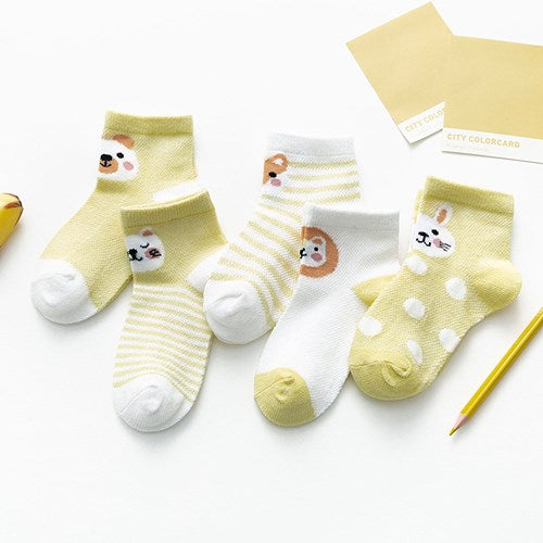 5Pairs / lot Kleinkind-Baby-Socken-Sommer-Ineinander greifen-dünne Baby-Socken für Mädchen-Baumwollneugeborenes Baby-Mädchen-Socken-preiswertes Material