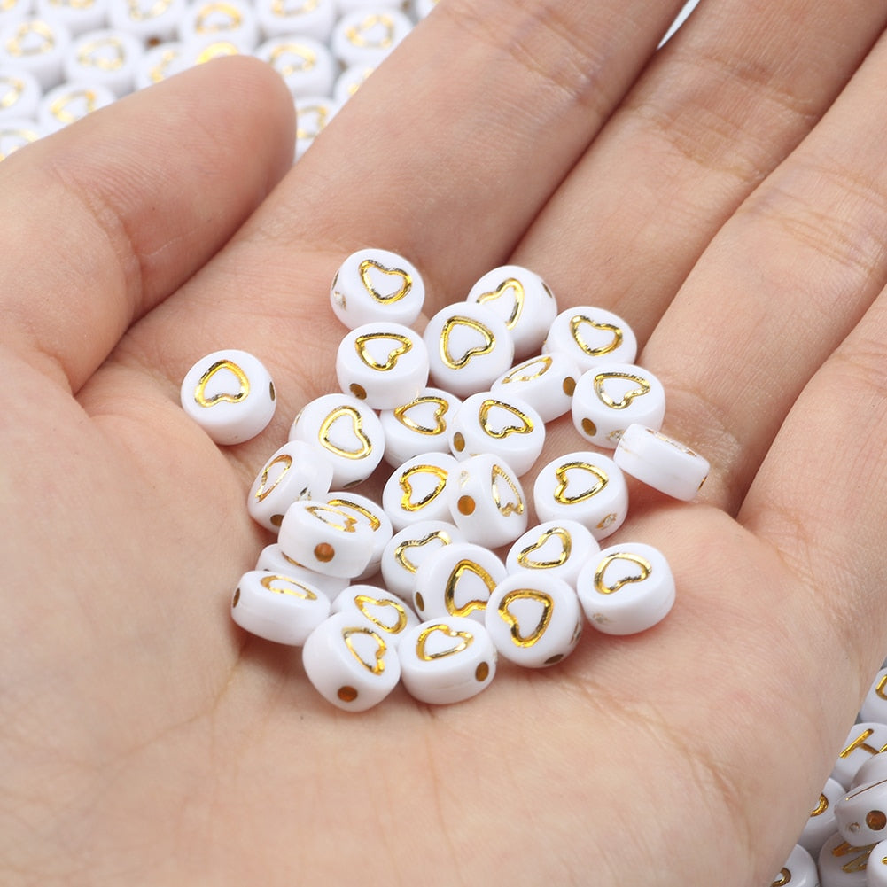 Mixed Letter Acrylic Beads Round Flat Alphabet Digital Cube Loose Spacer Beads For Jewelry Making Handmade Diy Bracelet Necklace