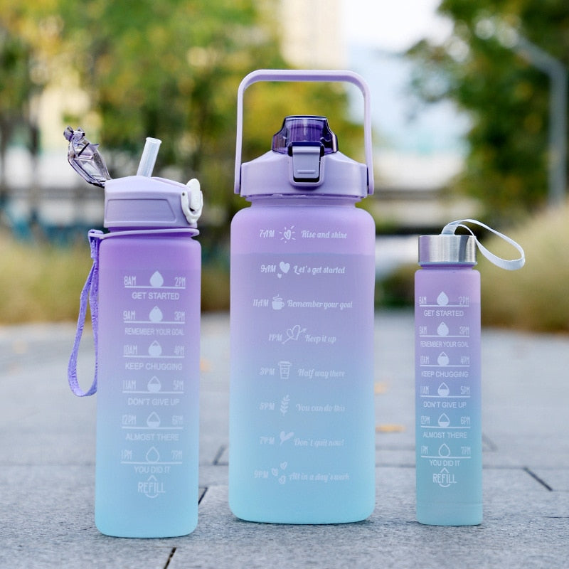 Wasserflasche, motivierende Trinkflasche, Sportwasserflasche, tragbare wiederverwendbare Plastikbecher, Outdoor-Reisen, Fitnessstudio