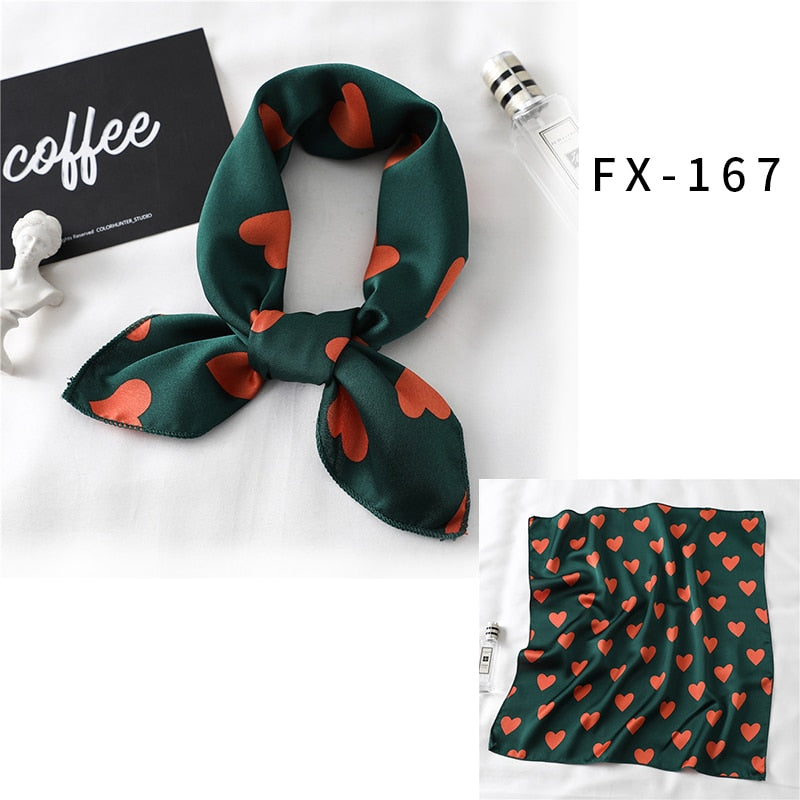 Foulard carré en soie femmes mode impression petit cou écharpes bureau dame bandeau Foulard main foulard femme Bandana châle