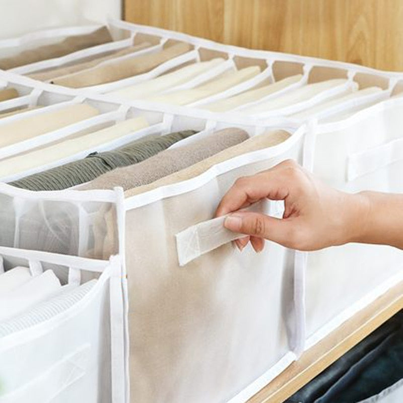 Sweater Clothes Storage Grid Boxes Student Dormitory Wardrobe Closet Drawer Organizer Pants Clothing Separation Box